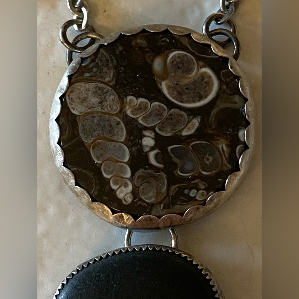 Fossil Stone & Turquoise Necklace - Picture 5 of 10